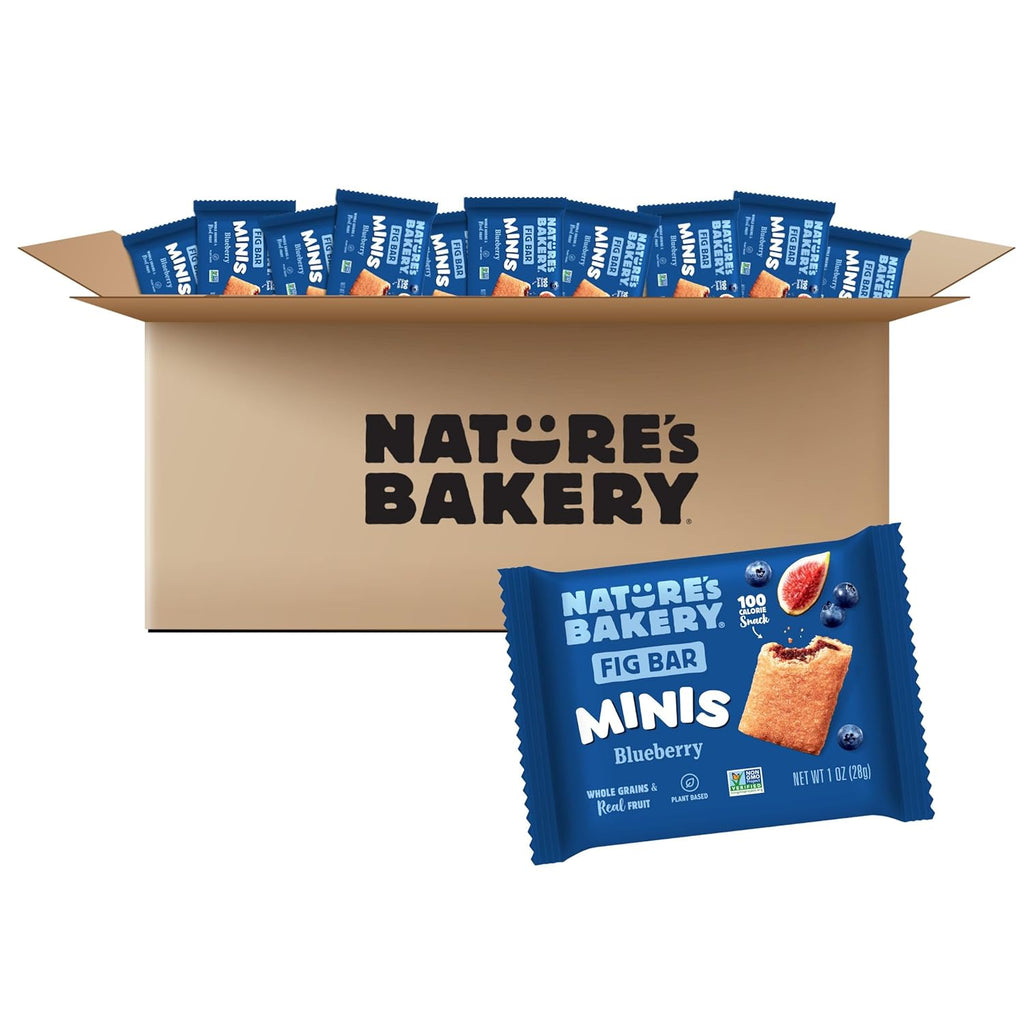 Nature’s Bakery Whole Wheat Fig Mini Bars, Blueberry, Real Fruit, Vegan, Non-GMO, Snack bar, Mini Bars - 150 ct